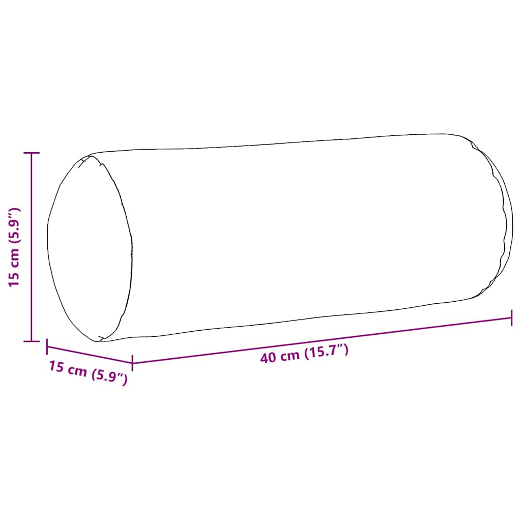 Bolster Pillows 2 pcs Dark Grey Ø 15 x 40 cm Fabric